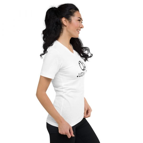 T-shirt Awid Aman UNISEXE Col V Coloris Blanc – Image 3